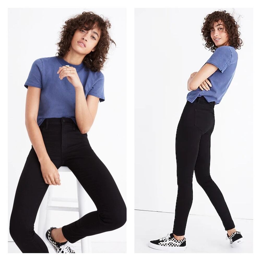 Madewell Roadtripper High Rise Skinny Leg Jeans 28 Bennett Black‎ Wash